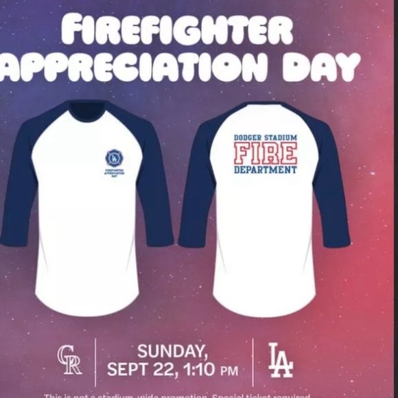 LA DODGERS “ FIREFIGHTER APPRECIATION NIGHT” SHIRT IN SIZE M 2024 - Picture 2 of 3